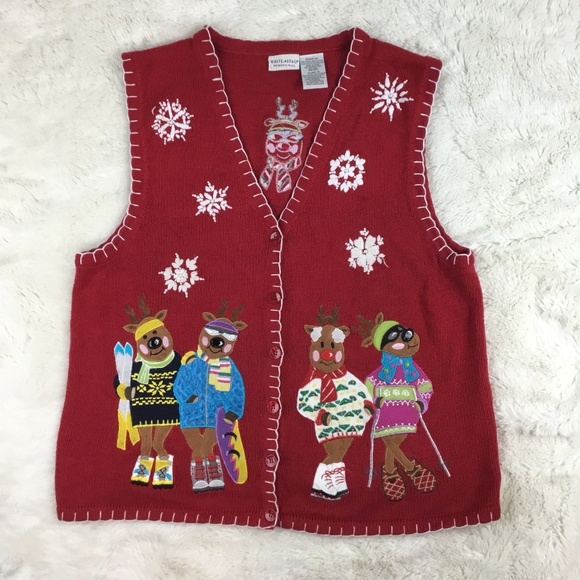White Stag Sweaters - White Stag Womens Sweater Vest 16W Embroidered
